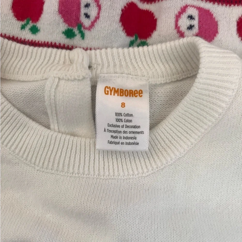 Gymboree girls fairisle sweater dress candy apple Sz 8 cotton SS short sleeve